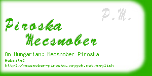 piroska mecsnober business card